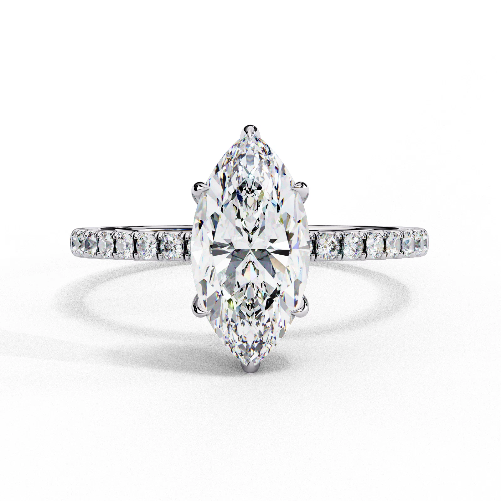 1.56ct IGI Certified Lab Grown Diamond Engagement Ring Marquise Cut 14k Gold image-2