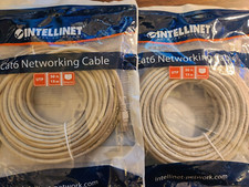INTELLINET CAT 6 NETWORKING CABLE GREY 50 FT. 2 PACK NEW 336772