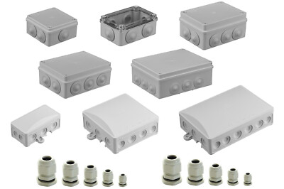 Abzweigdose Verteilerdose IP54 IP65 IP68 grau Feuchtraum tlw Kabelverschraubung