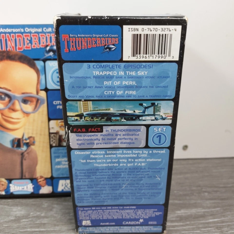 Thunderbirds Set 1-3 VHS set-Original Cult Classic-animated-sci-fi Tested  - Image 2 of 4