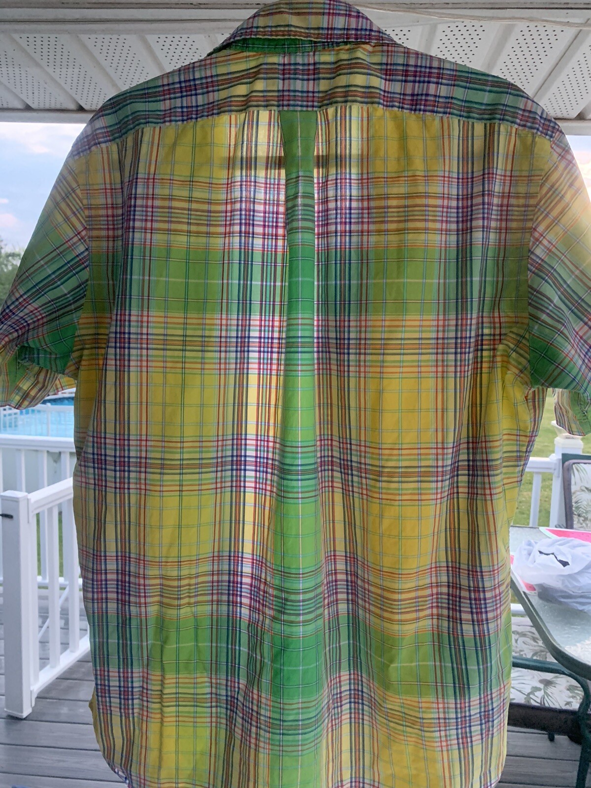 vintage Polo Ralph Lauren Striped Shirt Summer colorful Plaid button down Sz M thumbnail 10