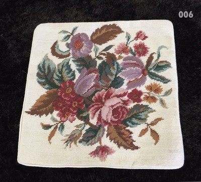 Lot De 2 Taies D'oreiller AUBUSSON Style Français - Laine 16x16 - Fait Main