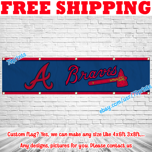 Bandiera Atlanta Braves 90x150cm - Poliestere 150D Con Logo Ufficiale Squadra - Foto 5