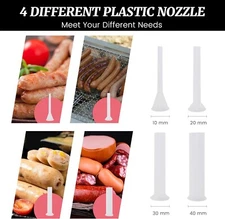 Hakka 4 Sizes Sausage Stuffer Tubes Food Grade Filling Funnels Nozzles