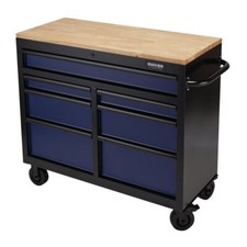 Image of BUNKER Workbench Roller Tool Cabinet, 7 Drawer, 41", Blue
