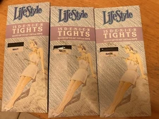 Three Pairs of Vintage 70s  15 Denier Navy Tights to fit up to 42” Hips