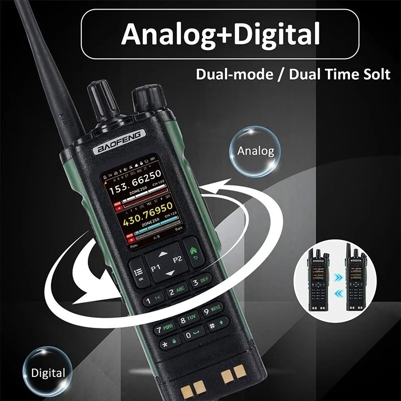 BAOFENG DM-32 GPS Walkie Talkie Long Range 8W Multi Band DMR Digital Radio - Image 2 of 4