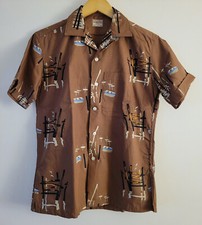 1950s 1960s Vintage McGregor Aloha Hawaiian Novelty Shirt Small Rockabilly VLV