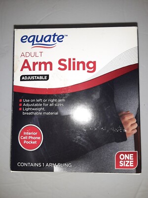EQUATE Adult Adjustable Arm Sling Left/Right Arm Breathable One Size Cell Pocket