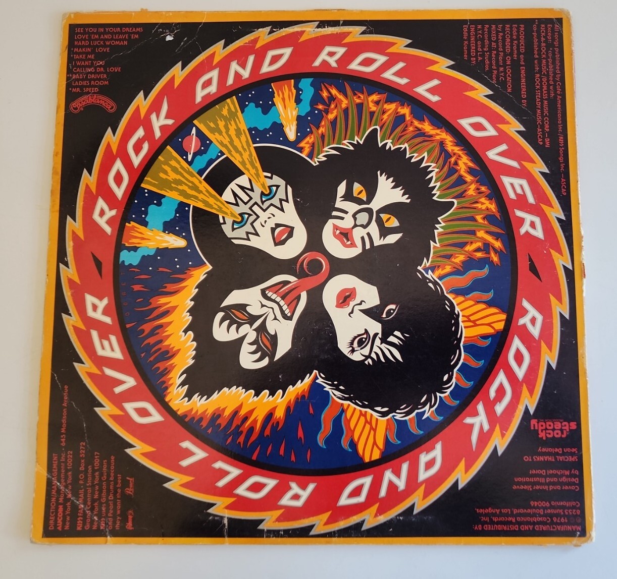 KISS LP "Rock and Roll Over" 1976 Casablanca NBLP7037 Vinyl Record