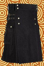 Deluxe Tartan Army Gothic Outdoor Utility Highland Cotton Kilt Skirt