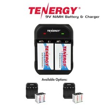 Tenergy TN141 2 Bay 9V Charger Combos with 9V NiMH Rechargeable Batteries