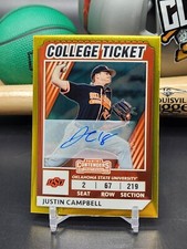Justin Campbell 2022 Elite Extra Contenders gold /99 College Ticket Auto (CB)