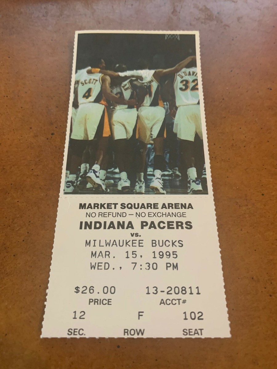 インディアナ　ペイサーズ　チケット半券　1995年 1995 Milwaukee Bucs v Indiana Pacers Basketball Ticket Reggie