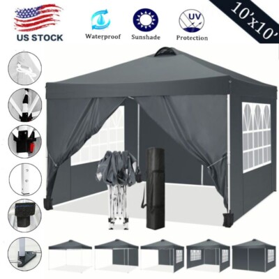 Canopy 10x10FT Pop Up Commercial Gazebo Garden Patio Tent Outdoor Instant Shade