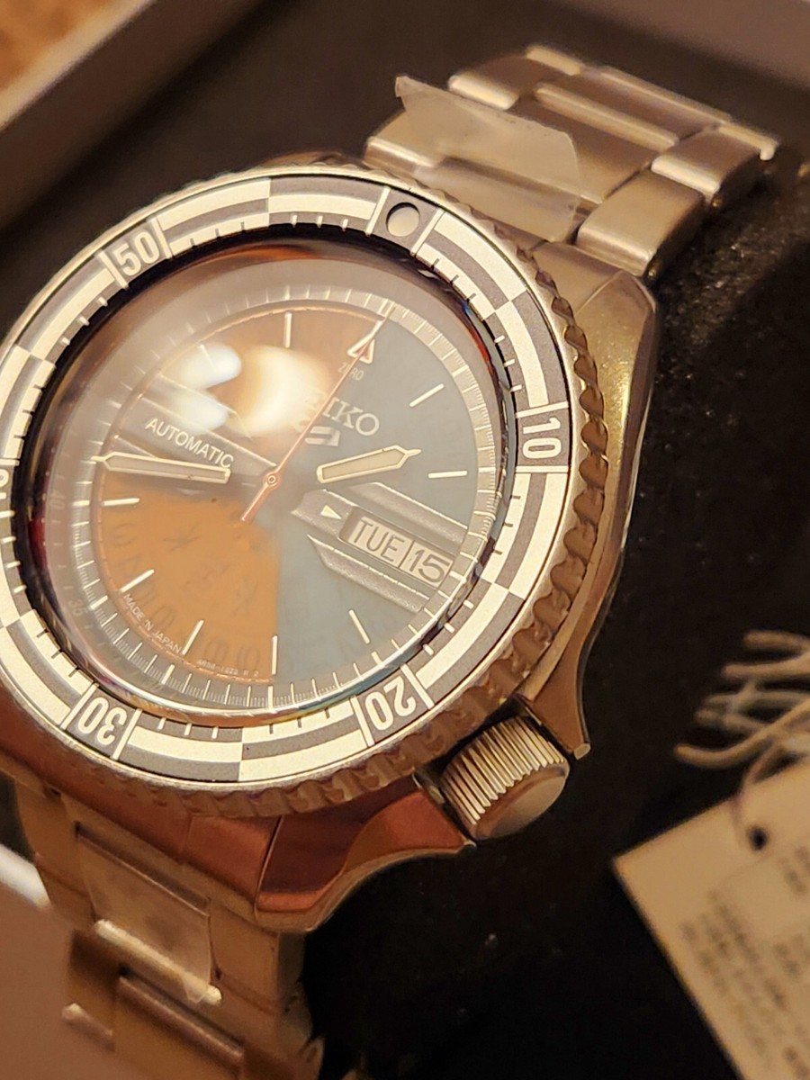 Seiko 5 Sports Blue/Orange Men's Watch - SBSA177 for sale