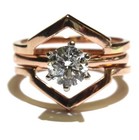 GIA 14k rose gold 1.03ct round Natural diamond engagement ring jacket 6g 6 I2 F — photo 2