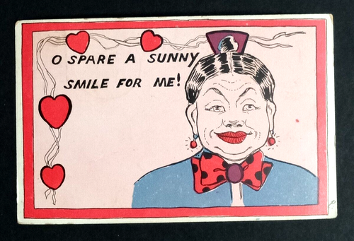 Cartolina O Ricambio Un sorriso di sole per me c1906 San Valentino cuori - Foto 1 di 2