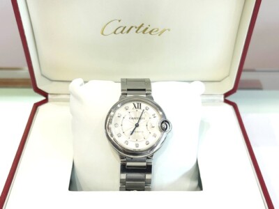 Cartier Ballon Bleu Stainless Steel Diamond Dial 36MM Watch 3284 Box & Papers