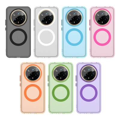 Luxury Candy Ring Matte Bumper Magnetic Back Cover Case For Realme 14 Pro+ 5G