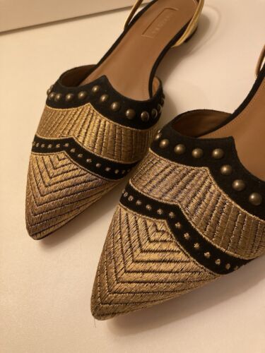 $795 NWoT Aquazzura Milanese Ballet Pointed Flats SzEU 30 Italy Women Sling Back - Picture 6 of 19