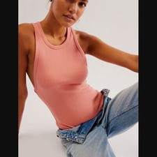 Free People Brexley Sleeveless Rib-Knit Bodysuit M