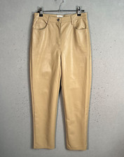 Wilfred Faux Leather High-Rise Beige Pants Size 2 Tapered Leg