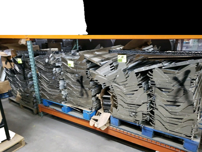 3 pallets of lighted stainless steel shelving