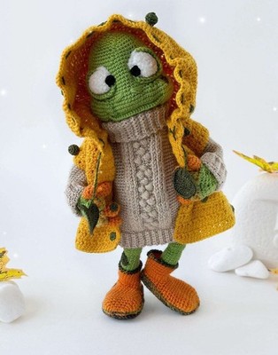 HÄKELANLEITUNG KOPIE Amigurumi Herbst Regenfrosch riesiges Muster viele Fotos 475
