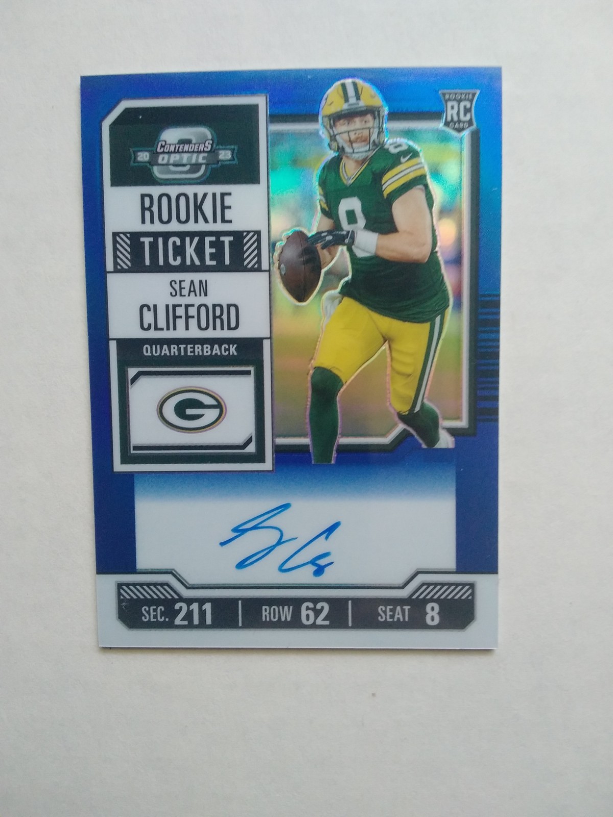 Sean Clifford Panini Contenders Optic #132 Autograph Blue
