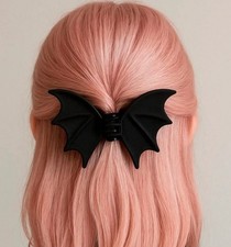 4  Metal Bat Hair Claw Clip Clamp Matte Black Ponytail Updo Accessory
