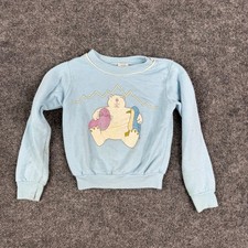 Andover Togs Sweatshirt Girls Size 6X Blue Polar Bear Penguin Vintage USA Made