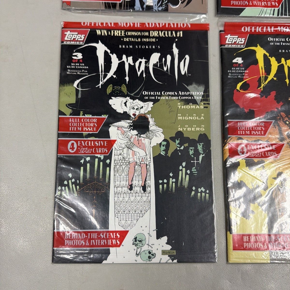 Dracula 1-4 Complete Set Factory Sealed Topps Cards In Each Bram