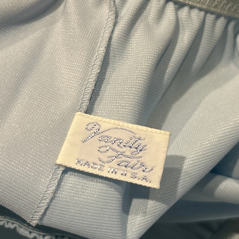 Vintage VANITY FAIR Azul Claro Tricot Nylon y Encaje MEDIO DESLIZAMIENTO Talla S A27 Foto 3 de 4