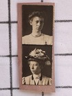 Antique Victorian Trio Photo strip Woman In Large Floral Hat Two Early Poses