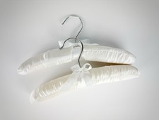 Set of 2 Kids White Padded Hangers with Bows - Baby Shower Gift Nursery Special