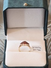 PAVÉ GARNETS GOLD-PLATED RING  SIZE 4.75 NEW...