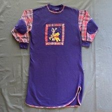 Vtg 2000s Disney Winnie The Pooh Sleep Gown Dress Womens Large Purple Pajama