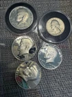 4x 1976 S Kennedy PROOF Half Dollar, 1x Unc Bicentennial Quarter All 40% SILVER