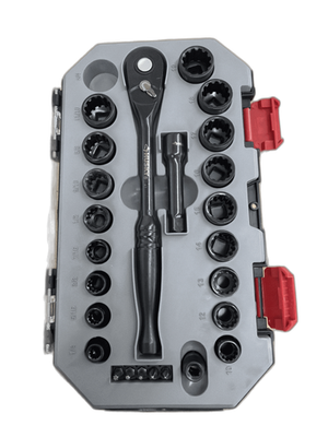 #ad Husky 100 Position 3 8 in. Drive Universal Socket Wrench Set 26 Piece $24.99