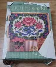 Vintage Floral Latch Hook Kit Roses, Frameable