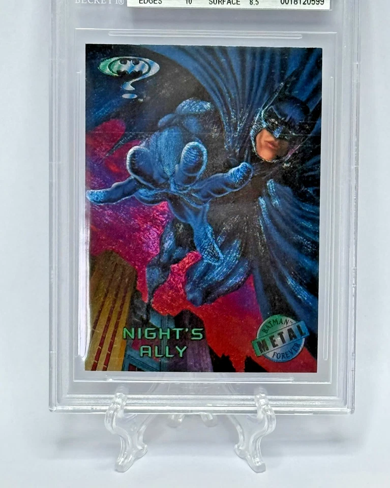 Tarjeta Fleer Metal 1995 Batman Forever Night's Ally #50 BGS 9 como nueva Foto 2 de 3
