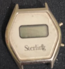 Vintage Sterling Digital Watch For Parts Or Repair