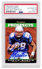 Curtis Martin autographed Patriots 1995 SP Foil Rookie Card #18 - (PSA Encaps...