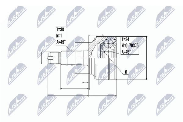 Gelenksatz Antriebswelle NTY NPZ-HD-061 FüR CU CR Honda Accord 8 Tourer CW 5 3-image
