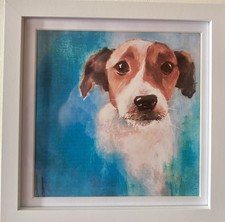 Jack Russel  Print In Shadow White Frame