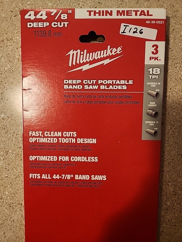 Milwaukee 48-39-0521 44-7/8", 18 TPI Bi-Metal Band Saw Blades, 3-Pack