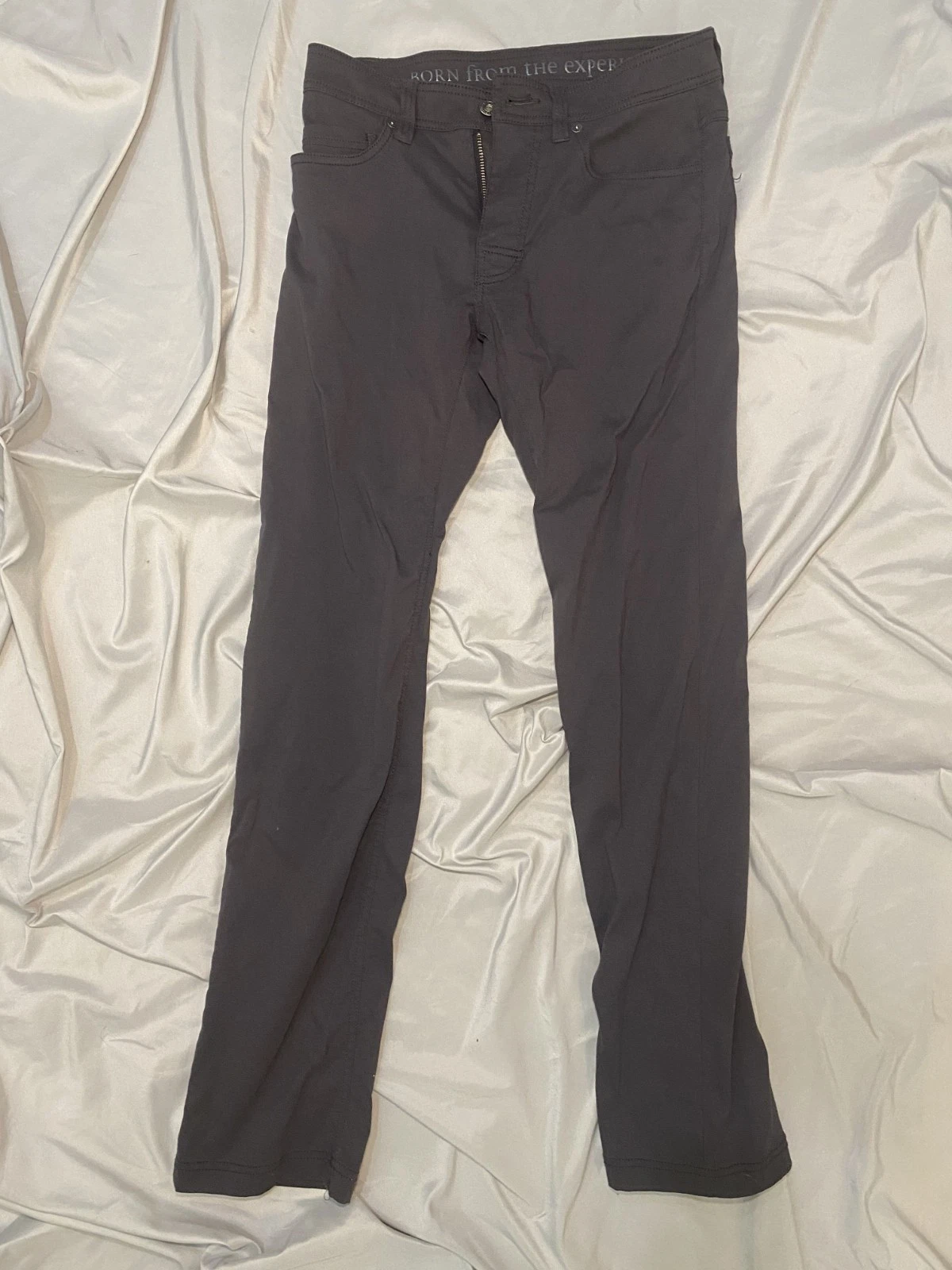 Prana Brion II Pants Men 32x30 Slim Fit Gray 5 Pocket Hiking Outdoor Trail