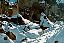 Postcard Zelve Open Air Museum Avanos Turkey Türkiye • Snowy Winter Scene