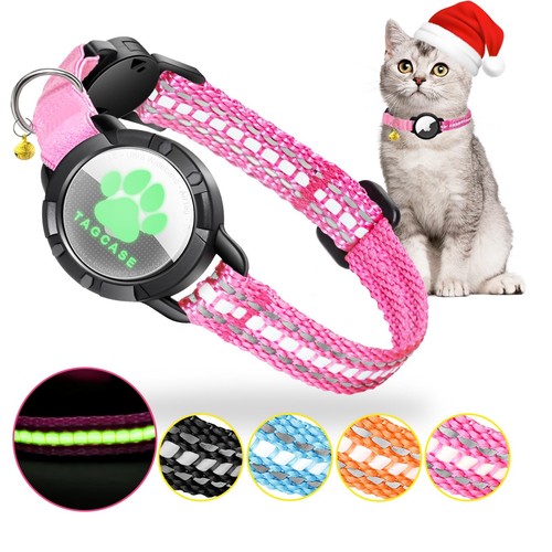 AirTag Cat Collar - Reflective & Luminous Cat Collar with Bells & Waterproof ...